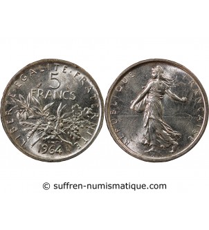 SEMEUSE - 5 FRANCS ARGENT 1964