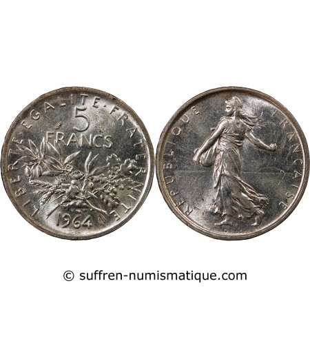 SEMEUSE - 5 FRANCS ARGENT 1964