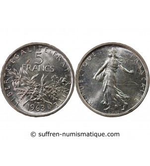 SEMEUSE - 5 FRANCS ARGENT 1963