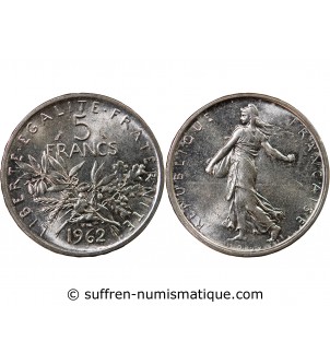 SEMEUSE - 5 FRANCS ARGENT 1962