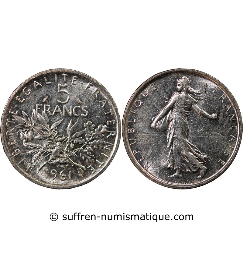 SEMEUSE - 5 FRANCS ARGENT 1961