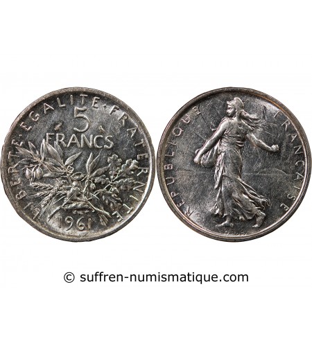 SEMEUSE - 5 FRANCS ARGENT 1961