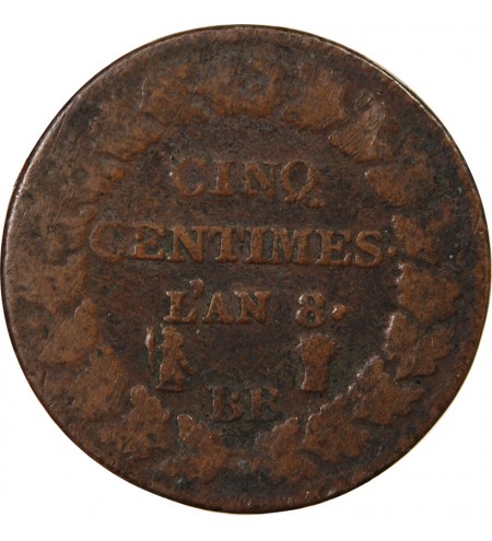 DUPRÉ - 5 CENTIMES AN 8 BB STRASBOURG
