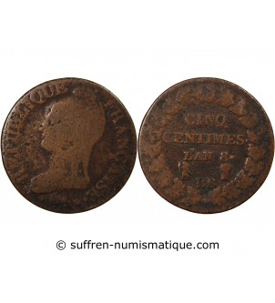 DUPRÉ - 5 CENTIMES AN 8 BB STRASBOURG