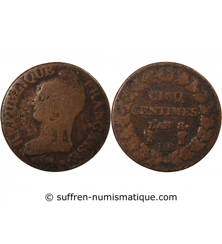 DUPRÉ - 5 CENTIMES AN 8 BB STRASBOURG