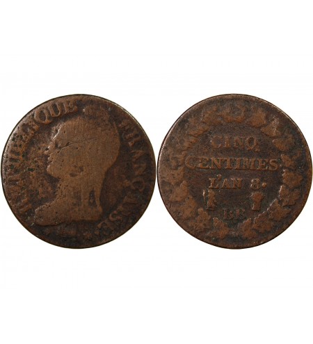 DUPRÉ - 5 CENTIMES AN 8 BB STRASBOURG