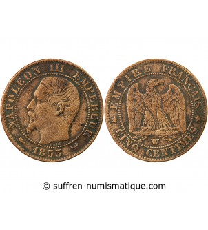 NAPOLEON III - 5 CENTIMES 1853 W LILLE