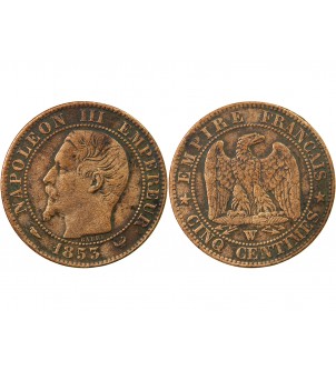 NAPOLEON III - 5 CENTIMES 1853 W LILLE 2