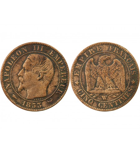 NAPOLEON III - 5 CENTIMES 1853 W LILLE