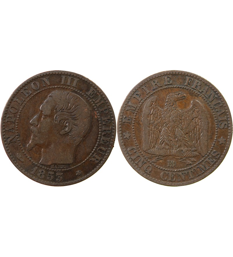 NAPOLEON III - 5 CENTIMES 1853 BB STRASBOURG