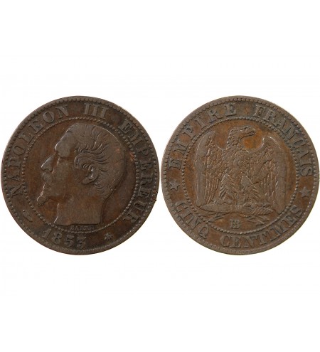 NAPOLEON III - 5 CENTIMES 1853 BB STRASBOURG