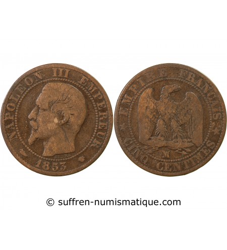 NAPOLEON III - 5 CENTIMES 1853 MA MARSEILLE