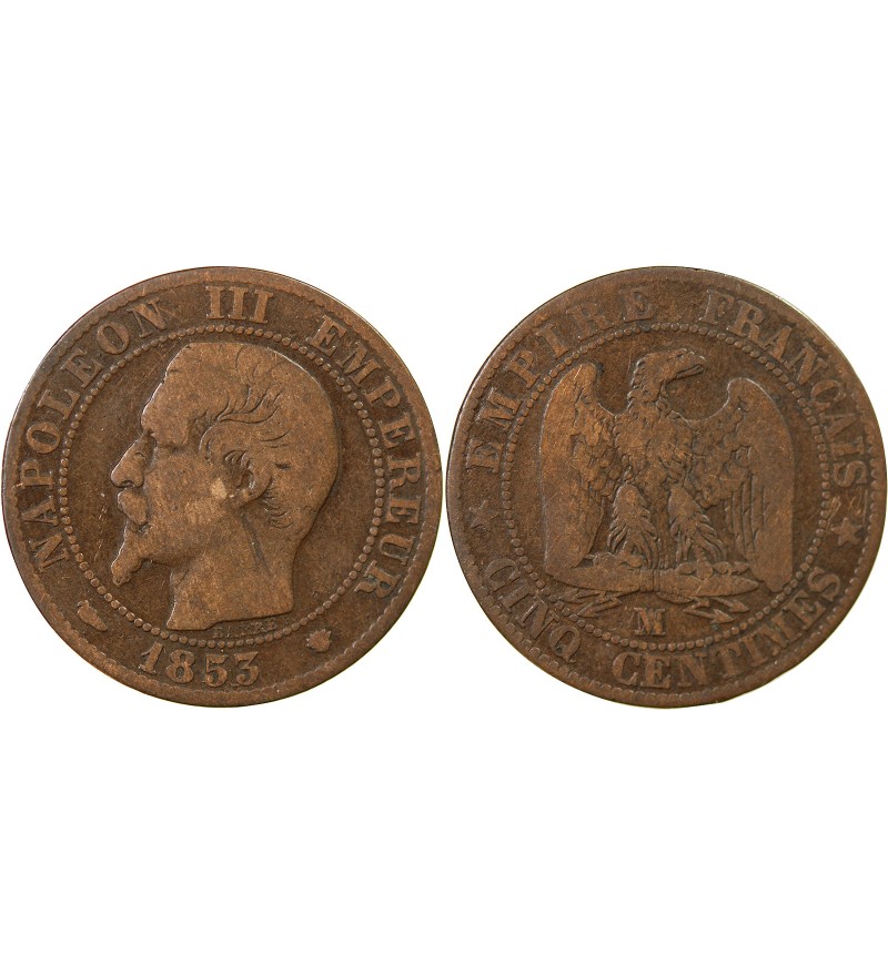 NAPOLEON III - 5 CENTIMES 1853 MA MARSEILLE
