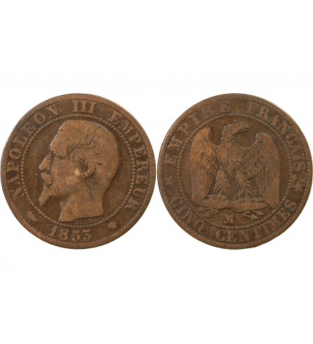 NAPOLEON III - 5 CENTIMES 1853 MA MARSEILLE