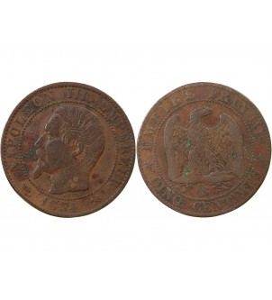 NAPOLEON III - 5 CENTIMES 1854 B ROUEN 2