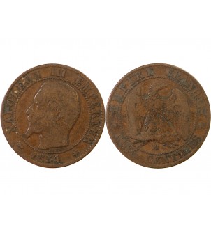 NAPOLEON III - 5 CENTIMES 1854 BB STRASBOURG 2