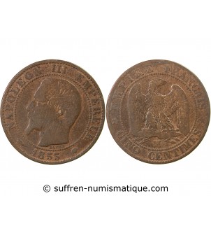 NAPOLEON III - 5 CENTIMES 1855 MA MARSEILLE - Chien