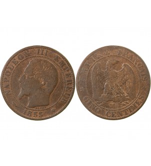 NAPOLEON III - 5 CENTIMES 1855 MA MARSEILLE - Chien 2