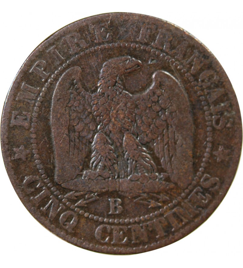 NAPOLEON III - 5 CENTIMES 1855 B ROUEN MARSEILLE - Chien