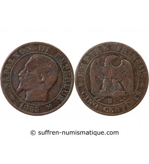 NAPOLEON III - 5 CENTIMES 1855 B ROUEN MARSEILLE - Chien