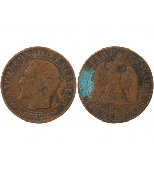 NAPOLEON III - 5 CENTIMES 1857 B ROUEN 2