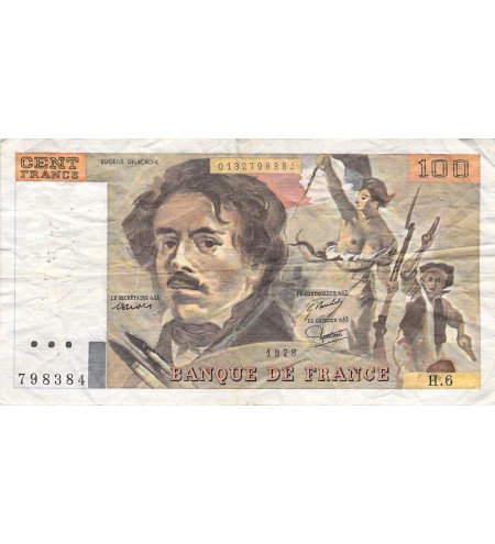 FRANCE, DELACROIX - 100 FRANCS 1978 - SÉRIE H.6 - TB