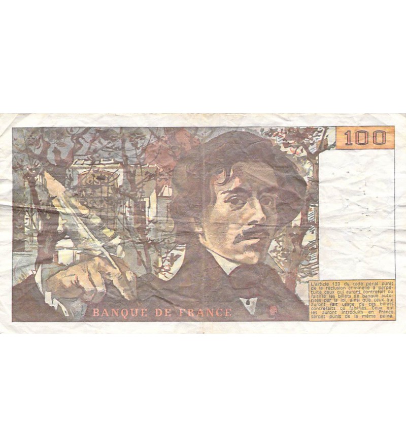 FRANCE, DELACROIX - 100 FRANCS 1978 - SÉRIE H.6 - TB