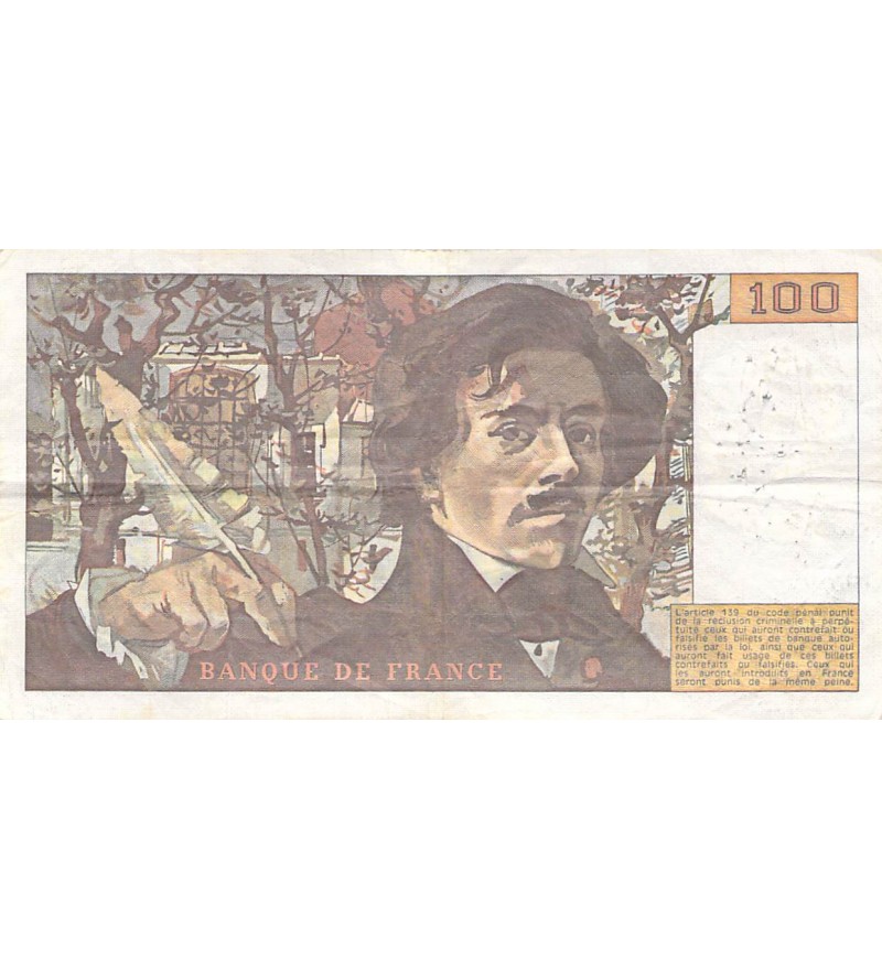 FRANCE, DELACROIX - 100 FRANCS 1979 - SÉRIES VARIÉES - TB à TB+