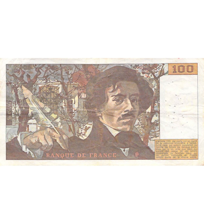 FRANCE, DELACROIX - 100 FRANCS 1980 - SÉRIES VARIÉES - TB à TB+