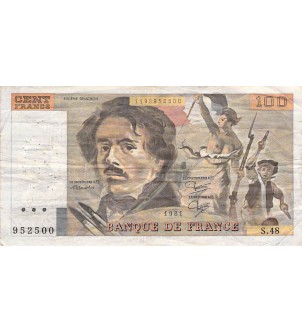 FRANCE, DELACROIX - 100 FRANCS 1981 - SÉRIES VARIÉES - TB à TB+