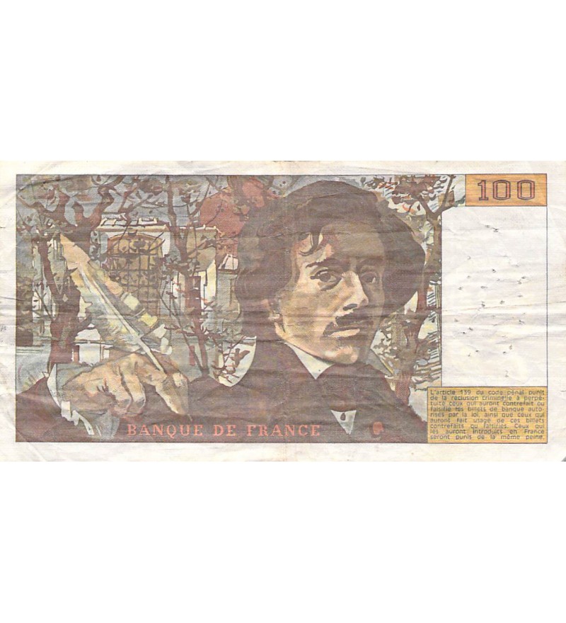 FRANCE, DELACROIX - 100 FRANCS 1982 - SÉRIES VARIÉES - TB à TB+