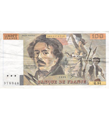 FRANCE, DELACROIX - 100 FRANCS 1985 - SÉRIES VARIÉES - TB à TB+