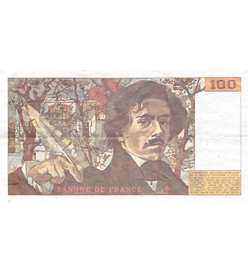 FRANCE, DELACROIX - 100 FRANCS 1984 - SÉRIES VARIÉES - TTB