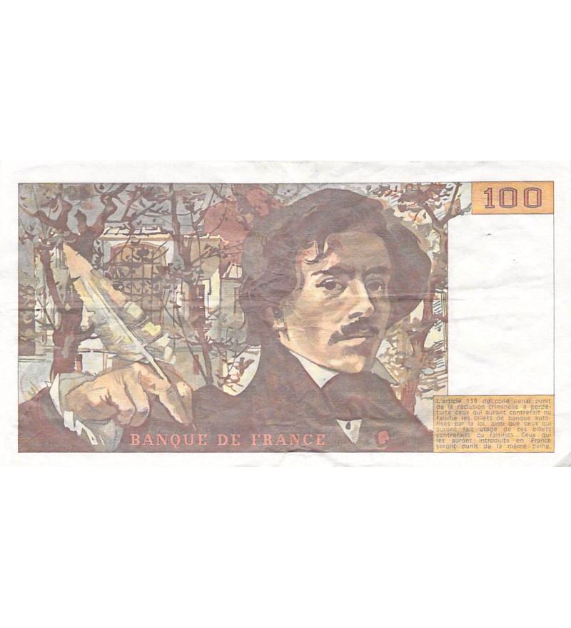 FRANCE, DELACROIX - 100 FRANCS 1985 - SÉRIES VARIÉES - TTB