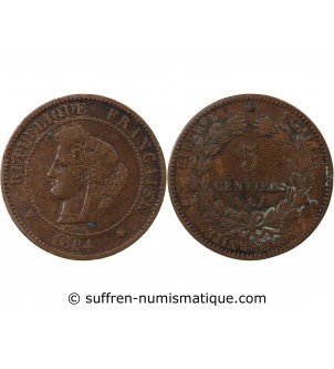 CERES - 5 CENTIMES 1884 A PARIS