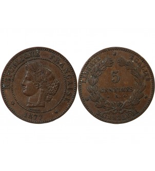 CERES - 5 CENTIMES 1877 A PARIS 2