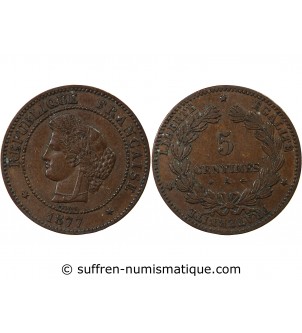 CERES - 5 CENTIMES 1877 A PARIS
