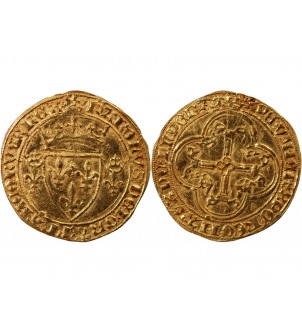 CHARLES VII - ﻿ECU D'OR A LA COURONNE 1445 TOURNAI 2