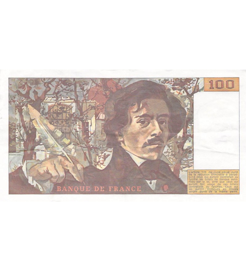 FRANCE, DELACROIX - 100 FRANCS 1984 - SÉRIES VARIÉES - TTB+