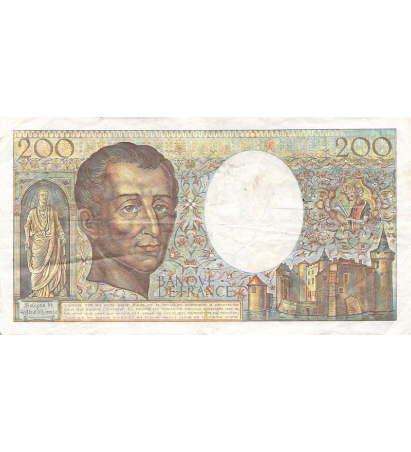FRANCE, MONTESQUIEU - 200 FRANCS 1981 - SÉRIES VARIÉES - TB à TB+