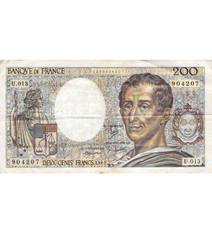 FRANCE, MONTESQUIEU - 200 FRANCS 1982 - SÉRIES VARIÉES - TB à TB+