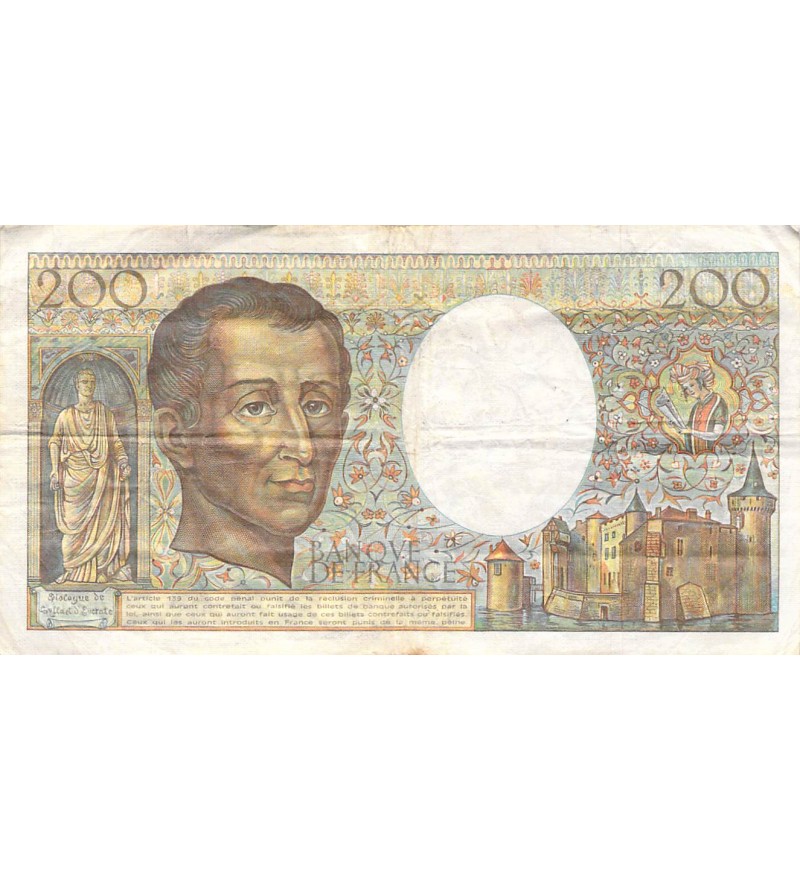 FRANCE, MONTESQUIEU - 200 FRANCS 1982 - SÉRIES VARIÉES - TB à TB+