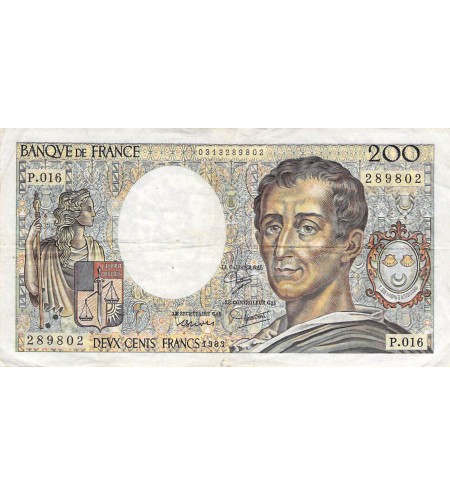 FRANCE, MONTESQUIEU - 200 FRANCS 1983 - SÉRIES VARIÉES - TB à TB+