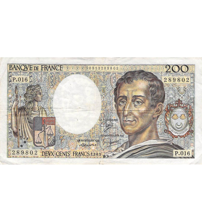 FRANCE, MONTESQUIEU - 200 FRANCS 1983 - SÉRIES VARIÉES - TB à TB+