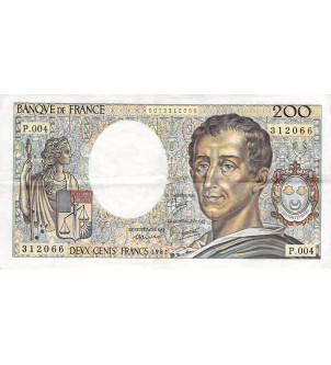 FRANCE, MONTESQUIEU - 200 FRANCS 1981 - SÉRIES VARIÉES - TTB
