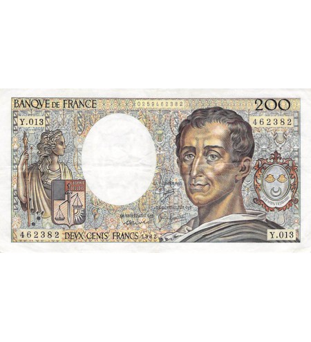 FRANCE, MONTESQUIEU - 200 FRANCS 1982 - SÉRIES VARIÉES - TTB