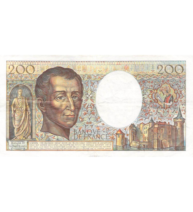FRANCE, MONTESQUIEU - 200 FRANCS 1982 - SÉRIES VARIÉES - TTB