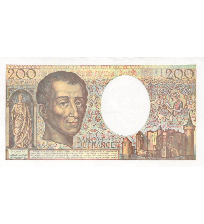 FRANCE, MONTESQUIEU - 200 FRANCS 1992 - SÉRIE B.145 - PSUP