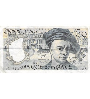 FRANCE, QUENTIN DE LA TOUR - 50 FRANCS 1985 - SÉRIES VARIÉES - TB à TB+ 2