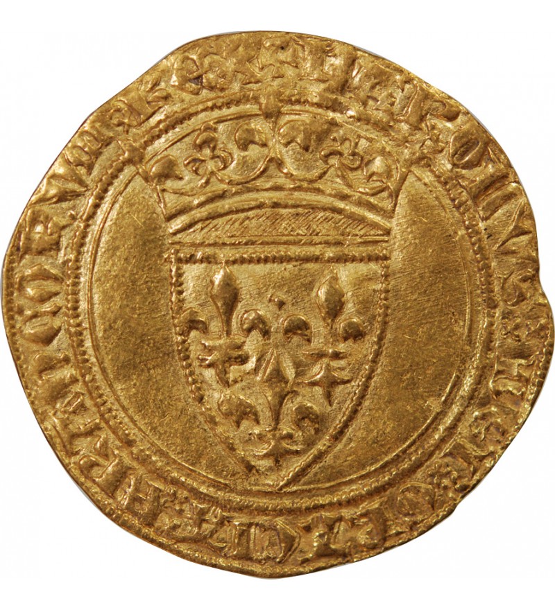 CHARLES VI LE FOU - ECU D'OR A LA COURONNE 1394 ANGERS